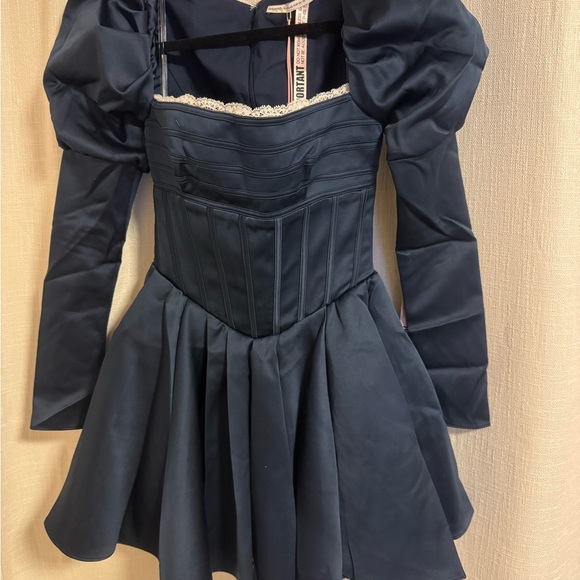 House Of Cb VENETIA
Midnight Satin Puff Sleeve Mini Dress - Picture 3 of 7